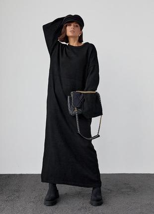 Вязаное платье oversize длиной макси1 фото