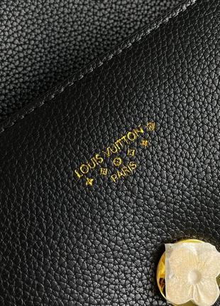 Брендована сумка женская louis vuitton  зернистая прочная кожа луи виттон черная3 фото