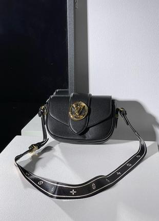 Брендована сумка женская louis vuitton  зернистая прочная кожа луи виттон черная6 фото