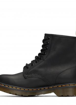 Dr. martens шкіряні черевики 11822003 мартенси 1460 black greasy2 фото