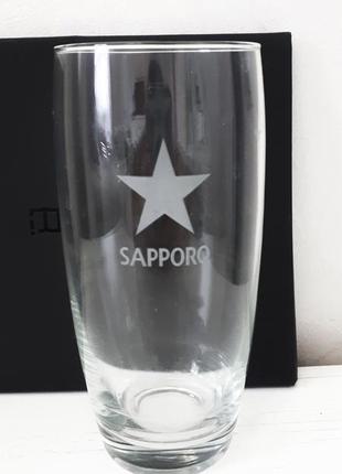 Бокали стакани склянки набір бокалів набір склянок стаканів пивні бокали для пива sapporo об'єм 0.33 л3 фото