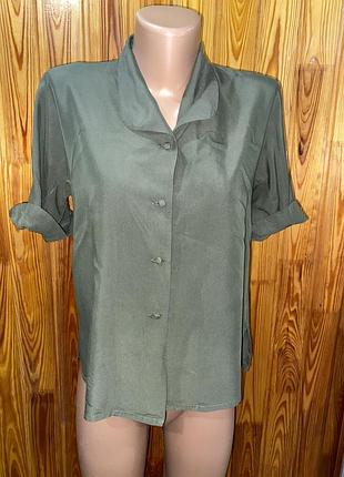 Рубашка короткий рукав,рубашка хаки,винтажная рубашка