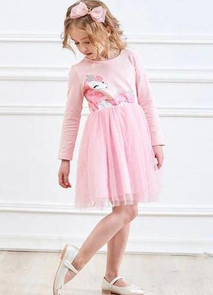 Детское праздничное нарядное платье единорог для девочки 355124 фото
