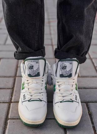 New balance 650 high white green fur хутро5 фото