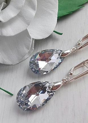 Серьги капли swarovski 2