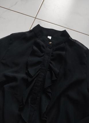 Черная блуза с рюшами из сетки2 фото
