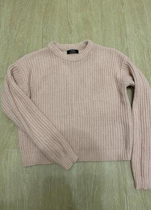 Базовый свитер xs/s от bershka вязаный розовый свитер теплый зимний гольф вязанный водолазка