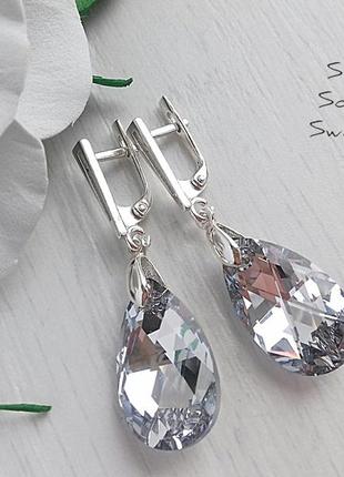 Серьги капли swarovski 3