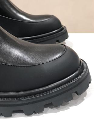 Ботинки челси женские зимние черные кожаные на цигейке 6307r-818-1 anemone 33016 фото