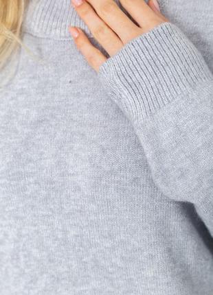 Женский свитер вязаный, цвет серый4 фото