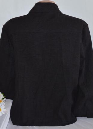 Брендовый черный пиджак жакет блейзер с карманами m&co лен вискоза этикетка2 фото