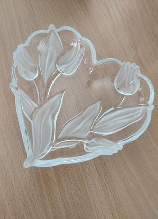 Пиала, сердечко, скло, стекло, германия