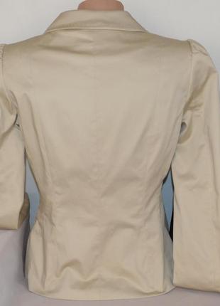 Брендовый бежевый коттоновый пиджак жакет блейзер с карманами h&m этикетка3 фото
