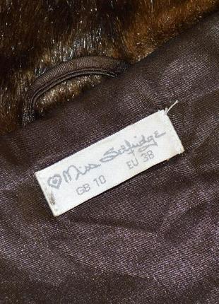 Брендовая демисезонная коричневая шуба полушубок болеро miss selfridge акрил5 фото