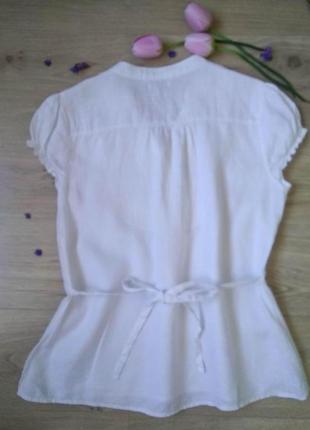 Біла лляна блуза з міні-рукавчиком cherokee /футболка/100% льон/хххl/батал2 фото