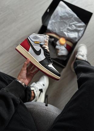 Кросівки баскетбольні високі жіночі nike air jordan 1 retro high nrg/un union x найк аїр джердан
