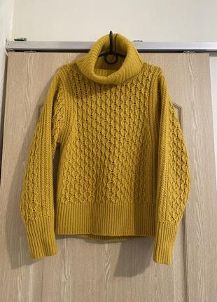 Гірчичний жовтий теплий светр з альпаки banana republic