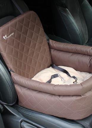 Автокрісло для собак elegant brown m - 45x45x24x52см