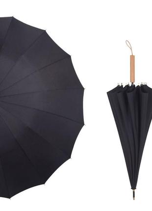 Зонт трость черный1 фото