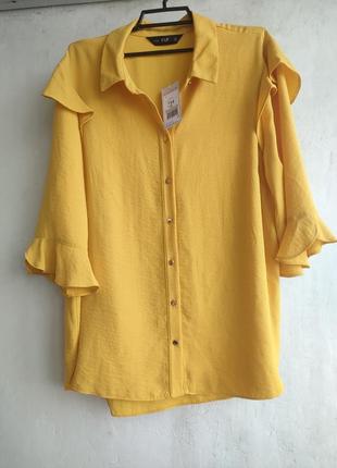 Блузка, сорочка з воланами на рукавах і плечах 16р f&amp;f