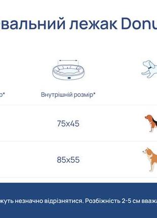 Овальный лежак donut для средних и больших собак, размер l7 фото