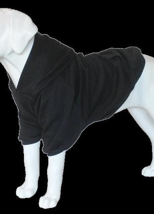 Худі для собак оверсайз з капюшоном тепле black xs-7xl 5xl
