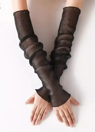 Довгі рукави з люриксом чорний (0045)1 фото