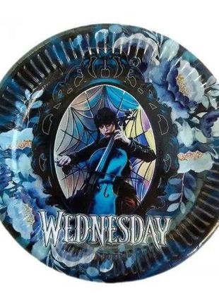 Тарелки праздничные, одноразовые, детские "wednesday", размер: 18см.