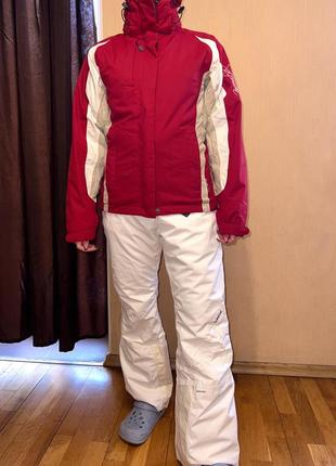 Лыжный костюм salomon оригинальный i’m красный белый1 фото