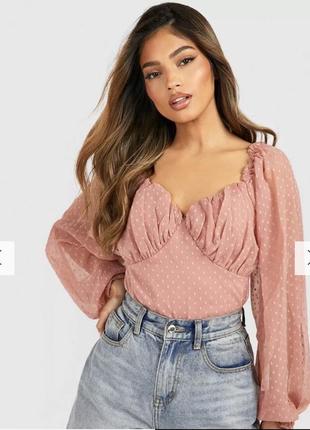 Красивая блуза с объемными рукавами boohoo m