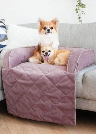 Лежак для собак та котів на диван sofa bed powder велюр s - 60х90х15см4 фото