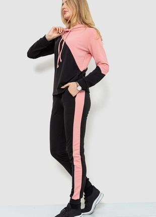 Спорт костюм жіночий, колір рожево-чорний4 фото