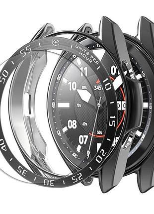 Защитный чехол + накладка на безель + стекло  для samsung galaxy watch 3 41 mm / 45 mm