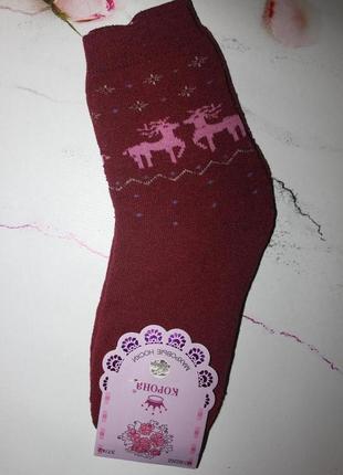 Шкарпетки махрові бавовна з оленями1 фото