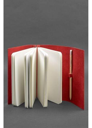 Женский кожаный блокнот (софт-бук) 1.0 красный2 фото