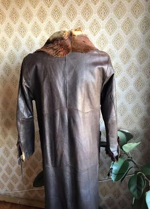 Натуральне пальто дублянка хутро тоскана, розмір 54-56.3 фото