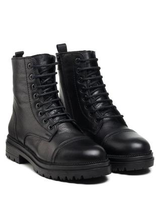 Черевики зимові жіночі чорні зі шнурками 500цz