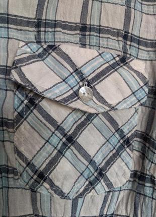 Стильна сорочка 100% бавовна жатка під джинси. раз. m/l4 фото