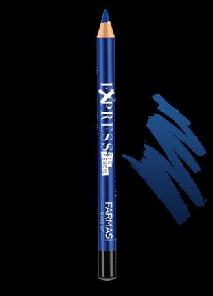 Карандаш для глаз деревянный, каял c водостойкой формуло express eye pencil 06 сапфир металлик make up farmasi1 фото