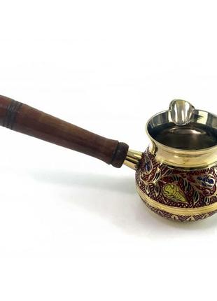 Турка для кави бронзова 250 мл. кавоварка з бронзи зі знімною ручкою6 фото
