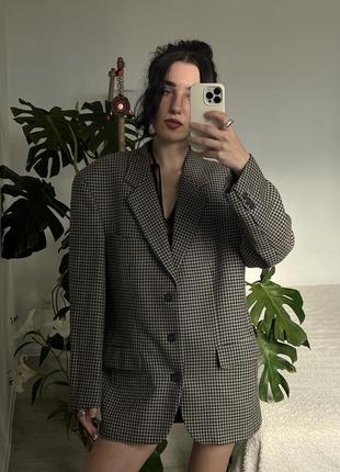 Розкішний вінтажний вовняний піджак в клітинку4 фото