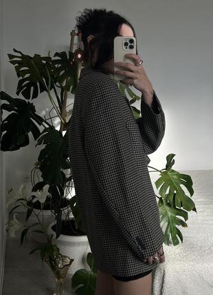 Розкішний вінтажний вовняний піджак в клітинку6 фото