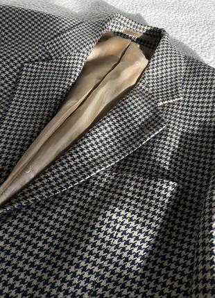 Розкішний вінтажний вовняний піджак в клітинку10 фото