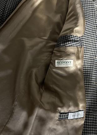 Розкішний вінтажний вовняний піджак в клітинку9 фото