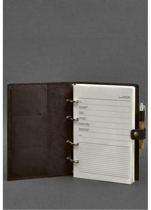 Кожаный блокнот с датированным блоком (софт-бук) 9.1 темно-коричневый crazy horse2 фото