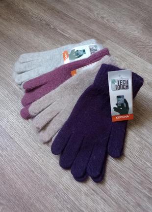 Сенсорные перчатки женские ангора1 фото