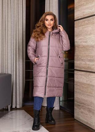 Теплое женское пальто большие размеры и норма (р.48-58)2 фото