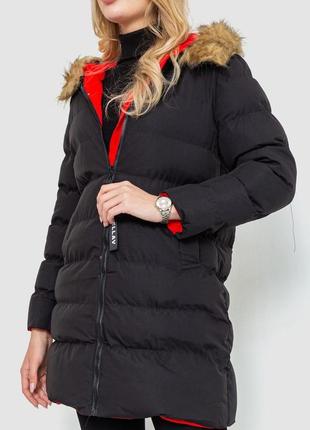 Куртка женская двусторонняя, цвет черно-красный5 фото