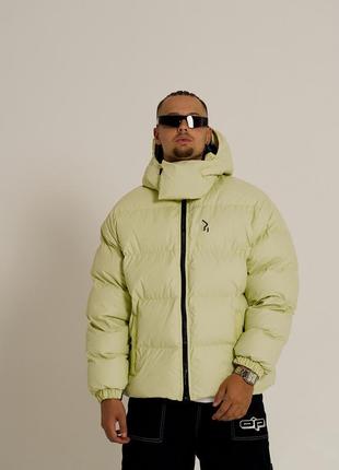 Мужская зимняя куртка оверсайз желтая homie теплая до -30*с пуховик мужской зимний с капюшоном (b)