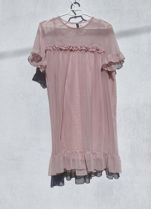 Нежное фатиновое платье с рюшами h&m2 фото